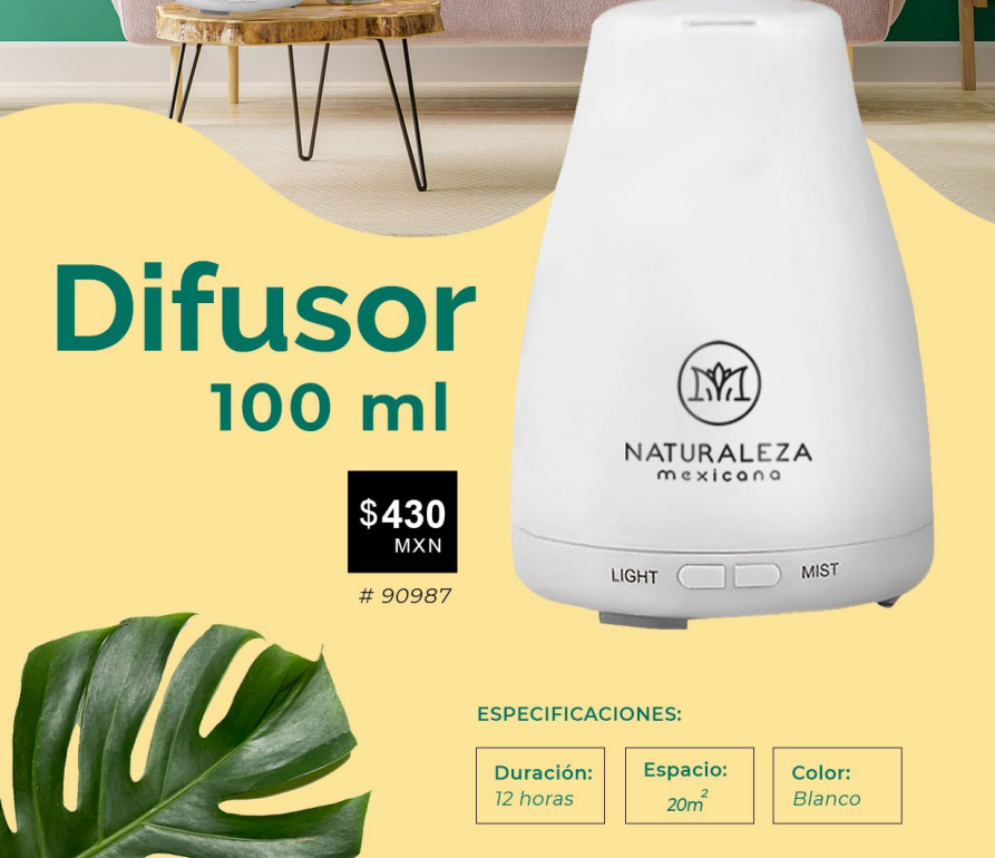 Difusor de aceites esenciales de 100ml – Naturaleza Mexicana