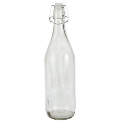 Botella Cristal Con Tapón 1 Litro Clip sellable