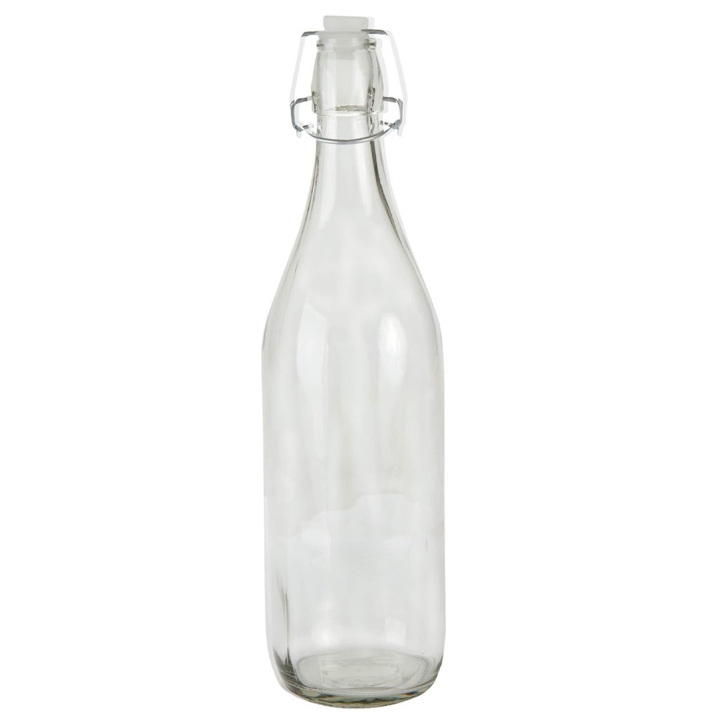 Botella Cristal Con Tapón 1 Litro Clip sellable – Econia