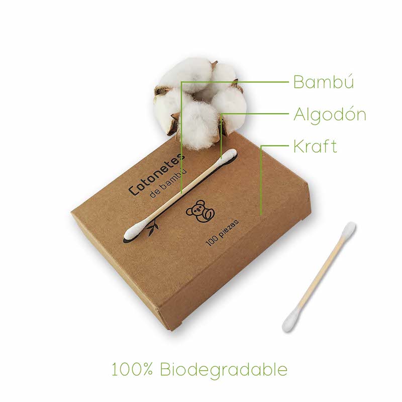 Cotonetes de Bambú con isopo de algodón